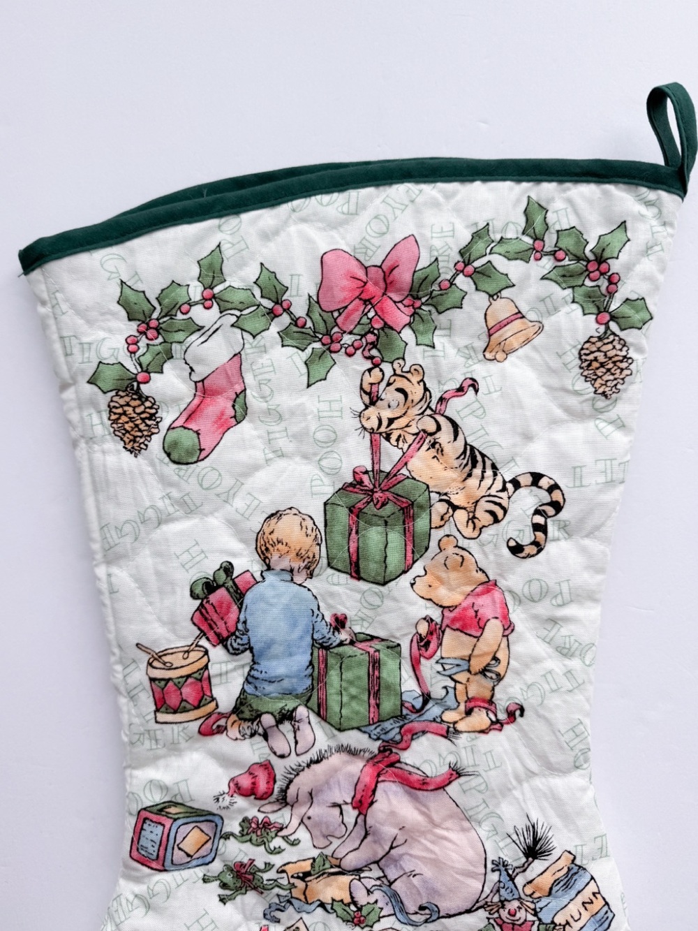 Vtg Classic Winnie The Pooh Quilted Christmas Stocking Gayla Canada Eeyore - Picture 5 of 14